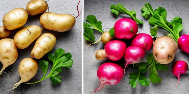 carbs in radishes vs potatoes - lowcarbmatters.com